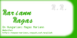 mariann magas business card